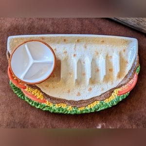 Vintage Collectible World Bazaar Inc Taco/Salsa Platter